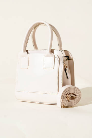 Kare Model Çanta Krem - Kol Çantası