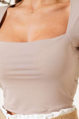 Kare Yaka Uzun Kol Sandy Crop Vizon - Yılın Fırsatı