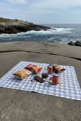 Kareli Masa Örtüsü Gri - Masa Örtüsü