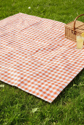 Kareli Masa Örtüsü Oranj - MAHİR HAVLU