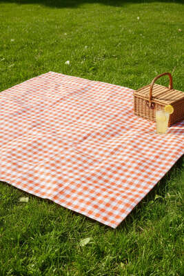 Kareli Masa Örtüsü Oranj - Masa Örtüsü