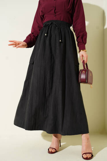 Kargo Cep Detaylı Tensel Etek Antrasit - Etek