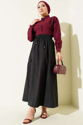 Kargo Cep Detaylı Tensel Etek Antrasit - Etek