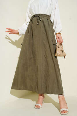 Kargo Cep Detaylı Tensel Etek Haki - ALİ AKKAYA