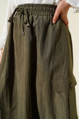 Kargo Cep Detaylı Tensel Etek Haki - Etek