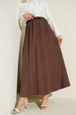 Kargo Cep Detaylı Tensel Etek Kahve - ALİ AKKAYA