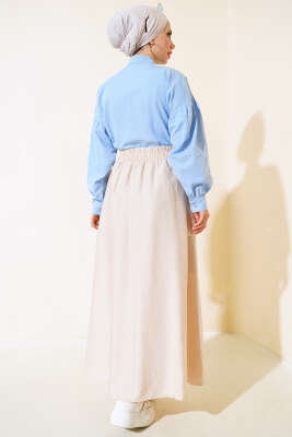 Kargo Cep Etek Bej - Uzun Etek