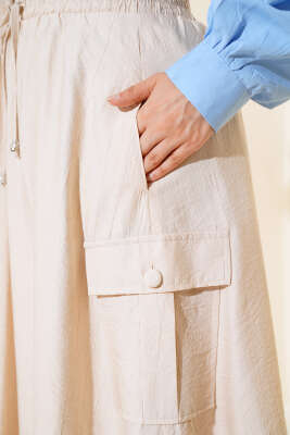 Kargo Cep Etek Bej - Uzun Etek