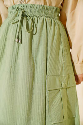 Kargo Cep Etek Çağla Yeşili - Uzun Etek