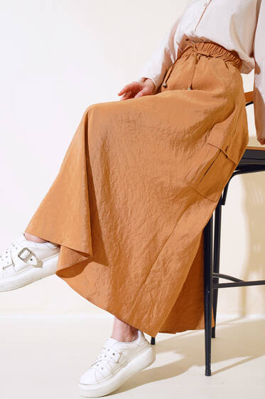 Kargo Cep Etek Camel - Uzun Etek