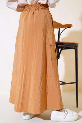 Kargo Cep Etek Camel - Uzun Etek