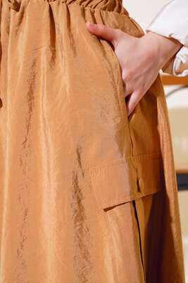 Kargo Cep Etek Camel - Uzun Etek