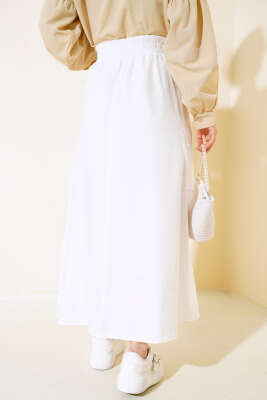 Kargo Cep Etek Ekru - Uzun Etek