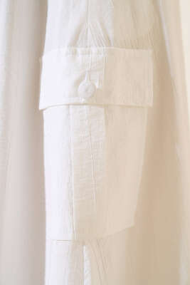 Kargo Cep Etek Ekru - Uzun Etek