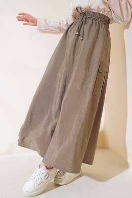 Kargo Cep Etek Haki - Uzun Etek