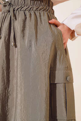 Kargo Cep Etek Haki - Uzun Etek