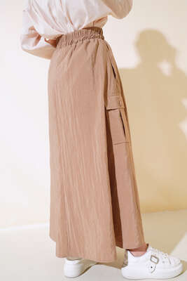 Kargo Cep Etek Latte - Uzun Etek