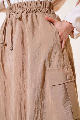 Kargo Cep Etek Latte - Uzun Etek