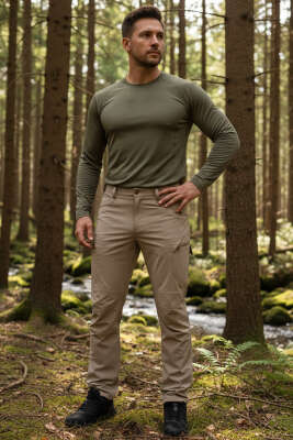 Kargo Cepli Avcı Erkek Pantolon Bej - Erkek Pantolon