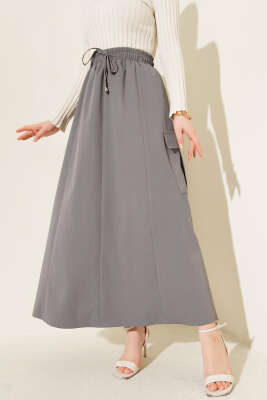 Kargo Cepli Bel Lastikli Tensel Etek Gri - ALİ AKKAYA