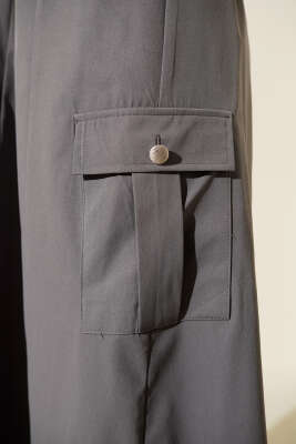 Kargo Cepli Bel Lastikli Tensel Etek Gri - Etek