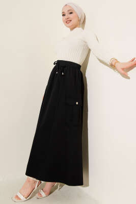 Kargo Cepli Bel Lastikli Tensel Etek Siyah - Etek