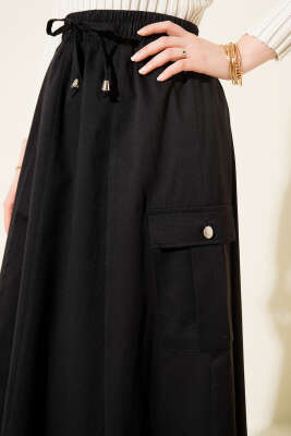 Kargo Cepli Bel Lastikli Tensel Etek Siyah - Etek