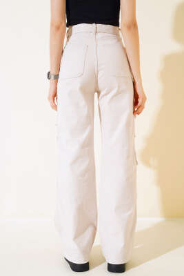 Kargo Cepli Gabardin Pantolon Bej - Kadın Giyim Modelleri