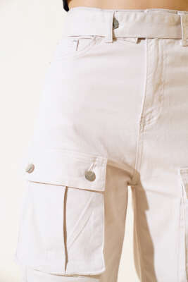 Kargo Cepli Gabardin Pantolon Bej - Kadın Giyim Modelleri