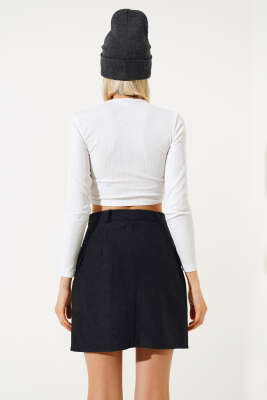 Kargo Cepli Mini Etek Antrasit - Kadın Giyim Modelleri