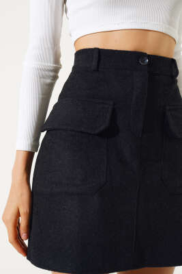 Kargo Cepli Mini Etek Antrasit - Kadın Giyim Modelleri