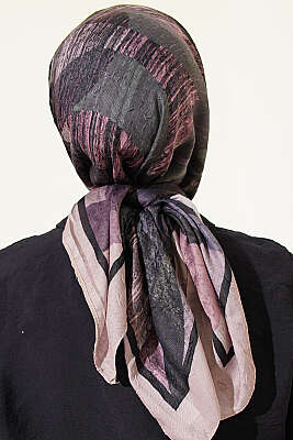 Karışık Desen Bambu Kraş Ayda Eşarp Bej - Başörtüsü