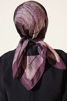 Karışık Desen Bambu Kraş Ayda Eşarp Burgonya - Başörtüsü