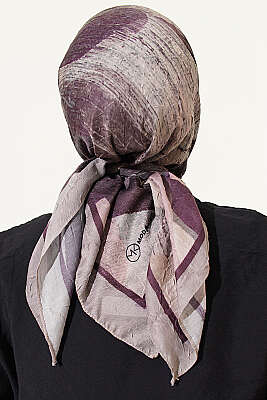 Karışık Desen Bambu Kraş Ayda Eşarp Soft Kahve - Başörtüsü