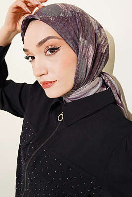 Karışık Desen Bambu Kraş Ayda Eşarp Taş 