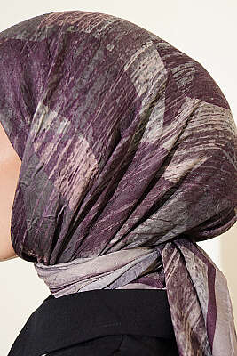 Karışık Desen Bambu Kraş Ayda Eşarp Taş - Başörtüsü