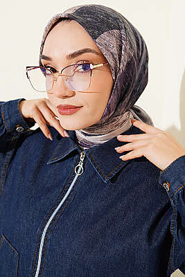 Karışık Desen Bambu Kraş Ayda Eşarp Vanilya - MODA KAŞMİR