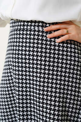 Karışık Desen Bel Lastikli Etek Kazayağı - Uzun Etek