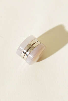 Karışık Desen Eşarp Mıknatısı Ekru - İğne ve Klips