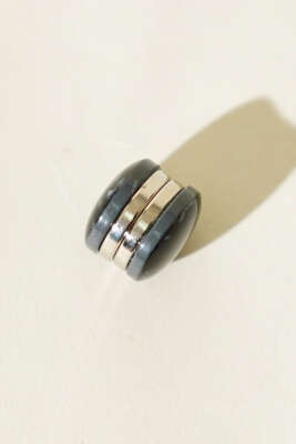 Karışık Desen Eşarp Mıknatısı Siyah Beyaz - İğne ve Klips