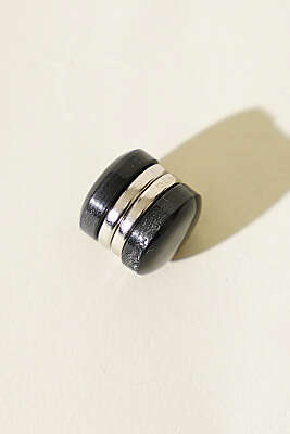 Karışık Desen Eşarp Mıknatısı Siyah - İğne ve Klips