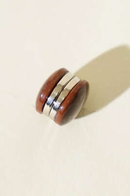 Karışık Desen Eşarp Mıknatısı Soft Kahve - İğne ve Klips