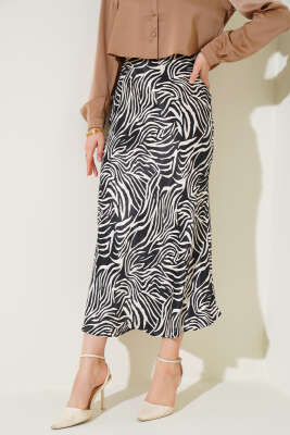 Karışık Desen Saten Etek Taş - Uzun Etek