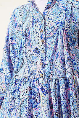 Karışık Desen Taş Düğmeli Elbise Asorti 4 - Elbise