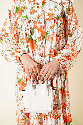 Karışık Desen Taş Düğmeli Elbise Asorti 5 - Elbise