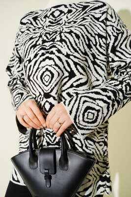 Karışık Desen Triko Tunik Ekru - Tunik