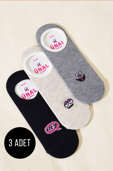 Karışık Desenli Bayan Babet Çorap Asorti 12 - Babet / Patik Çorap