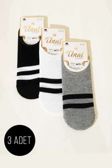 Karışık Desenli Bayan Babet Çorap Asorti 7 - İç Giyim