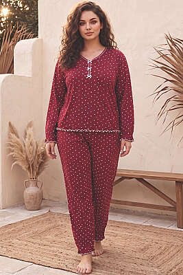Karışık Desenli Büyük Beden Pijama Takımı Asorti 7 - HEPYEK BASIC
