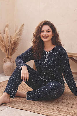 Karışık Desenli Büyük Beden Pijama Takımı Asorti 8 - HEPYEK BASIC